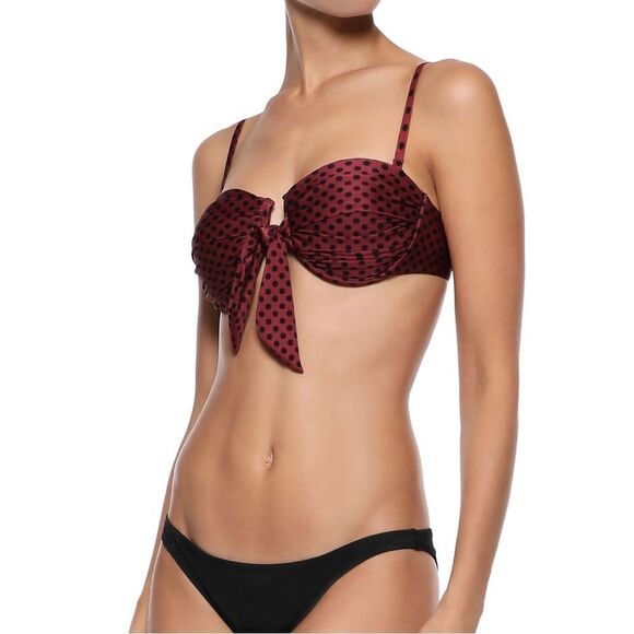 Zimmermann Juno Tie Bandeau Top in Red/
Black Dot 0/XS $231 NWT - Picture 8 of 12